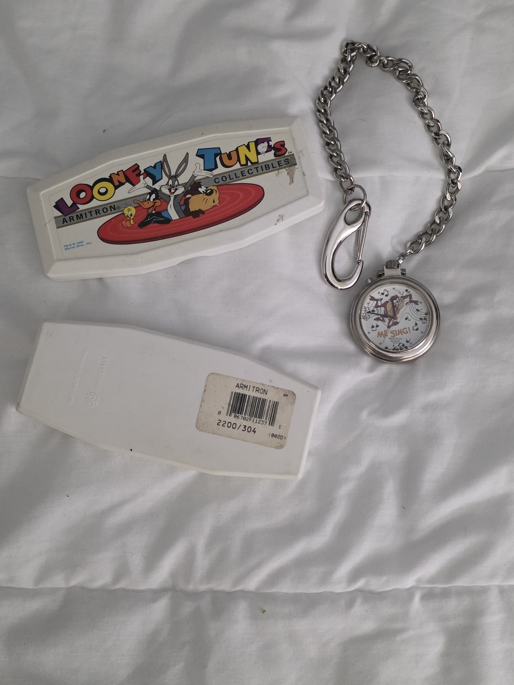 Armitron Silver Looney Tunes Pocket Watch with Chain